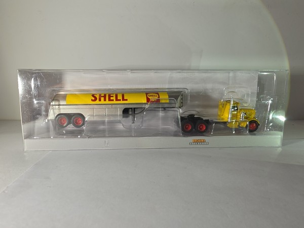 J293 Brekina Lkw Shell 85762 Peterbilt 281 US USA Truck Tanksattelzug Ovp 1:87-image