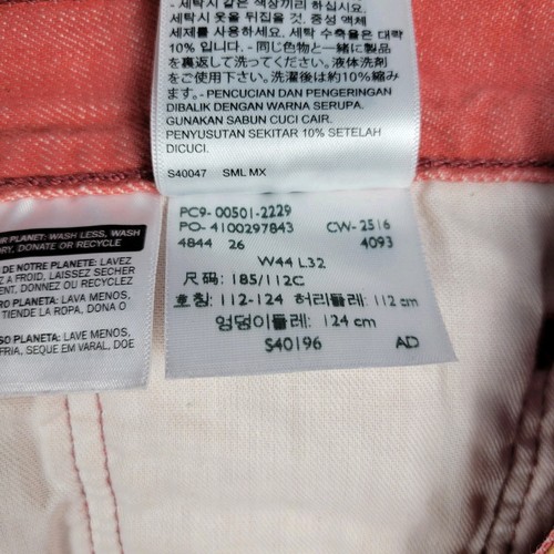 Levis Jeans Mens 44x32 501 Original Button Fly Straight Leg Salmon Demin Pants - Picture 14 of 14