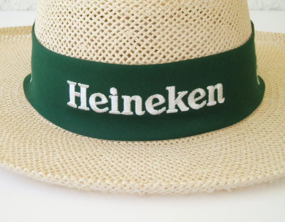 Vintage Golf Panama Hat Heineken Green Band World of Golf Patch by Cali Fame USA - Image 3 of 4