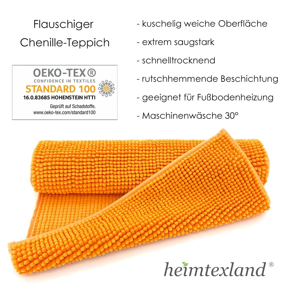 heimtexland ® Badvorleger Chenille Badteppich Badematte WC Dusch Vorleger Typ777 - Bild 2 von 4