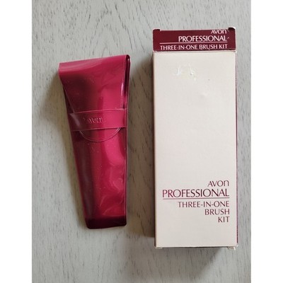 AVON professional 3-in-1 brush kit hair makeup Blush, Lip and Rye 1984 New-Read