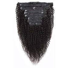 Curly Clip in Hair Extensions Real Human Hair for Black Brazilian 3C 4A Kinky...