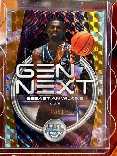 2025-26 Bowman U Chrome Sebastian Wilkins Gen Next GN-13 GOLD Refractor /50 Duke