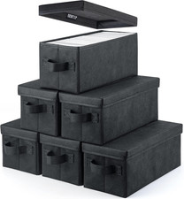 CD Storage Box - Pack of 6 CD Case Storage - 13.2" X 5.9" X 5.3", Container Hold