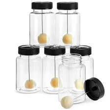 6-Pack Clear Bottle Wool Daubers with Ball Brush, Plastic Empty Bottle, 120 ml