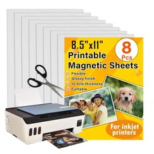 Towjug Printable Magnetic Sheets 8.5 x 11, Glossy 8 Pcs for Inkjet Printers