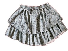 Coquette Cottagecore Ruffle Layered Seafoam Green Mini Floral Skirt L