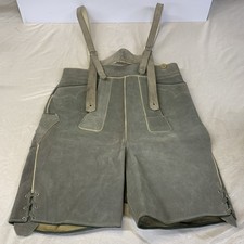 Vintage German Lederhosen Heichlinger 32 Waist Suspenders Breast Plate