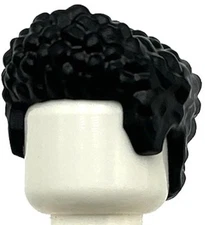 Lego New Black Minifigure Hair Male Coiled with Raised Front Part