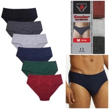 6 Pack Men's ULTRA Solid Cotton Knocker Bikini Brief Underwear Assorted Colors L