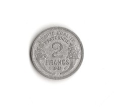 1941 France - 2 Francs - 528 - Aluminum Magnesium - 2.2g