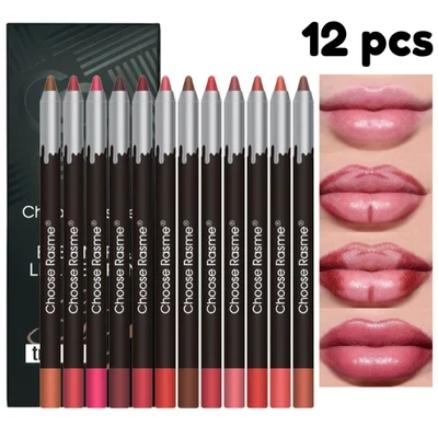 12 Color Matte Lip Liner Set Lipstick Pen Long Lasting Lip Makeup Gift Set