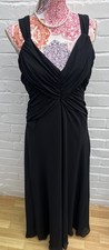 Vintage Wallis Maxi Dress UK 18 Black Gown Prom Occasion 