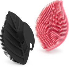 2 Pack Silicone Body Scrubber, Soft Silicone Loofah, Gentle Exfoliating Body Scr