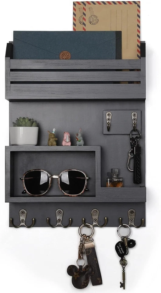 Pine Wood Key Rack for Entryway Decor - Image 4 of 4