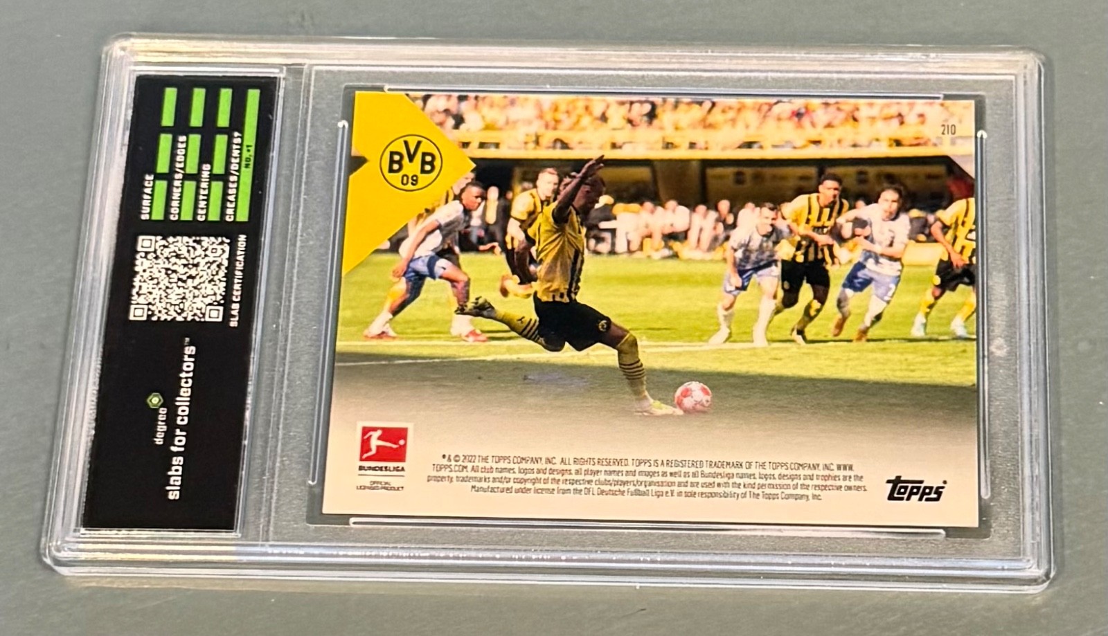 2022 TOPPS NOW BUNDESLIGA #210 ERLING HAALAND Final BVB Goal DEGREE 10 GEM MINT view 3