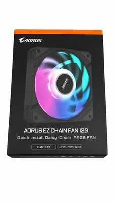 AORUS EZ Chain 120mm ARGB Case Fan Quick Install Multicolor 60CFM Black