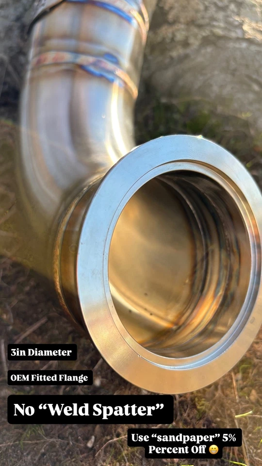 3.0in Hood Exit - Audi A3 15-21 MQB MK7 MK7.5 GOLF R 2.0t V Banded Turbo - Image 2 of 4