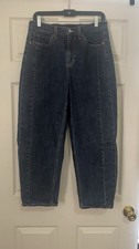 GAP Barrel Jean High Rise Dark Wash Denim Size8 Five Pocket