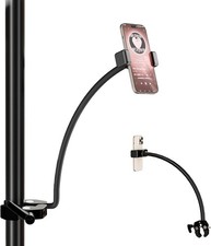 Phone Holder for Mic Stand, 360 Adjustable Mic Stand Phone Holder with 17.1" Re
