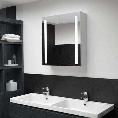   LED mirror cabinet 60x   LED mirror cabinet for the bathroom, concrete grey