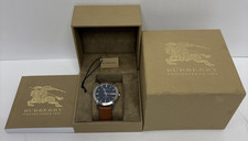 Burberry The City 42mm Black Dial Brown Leather Strap Men's Watch BU9905