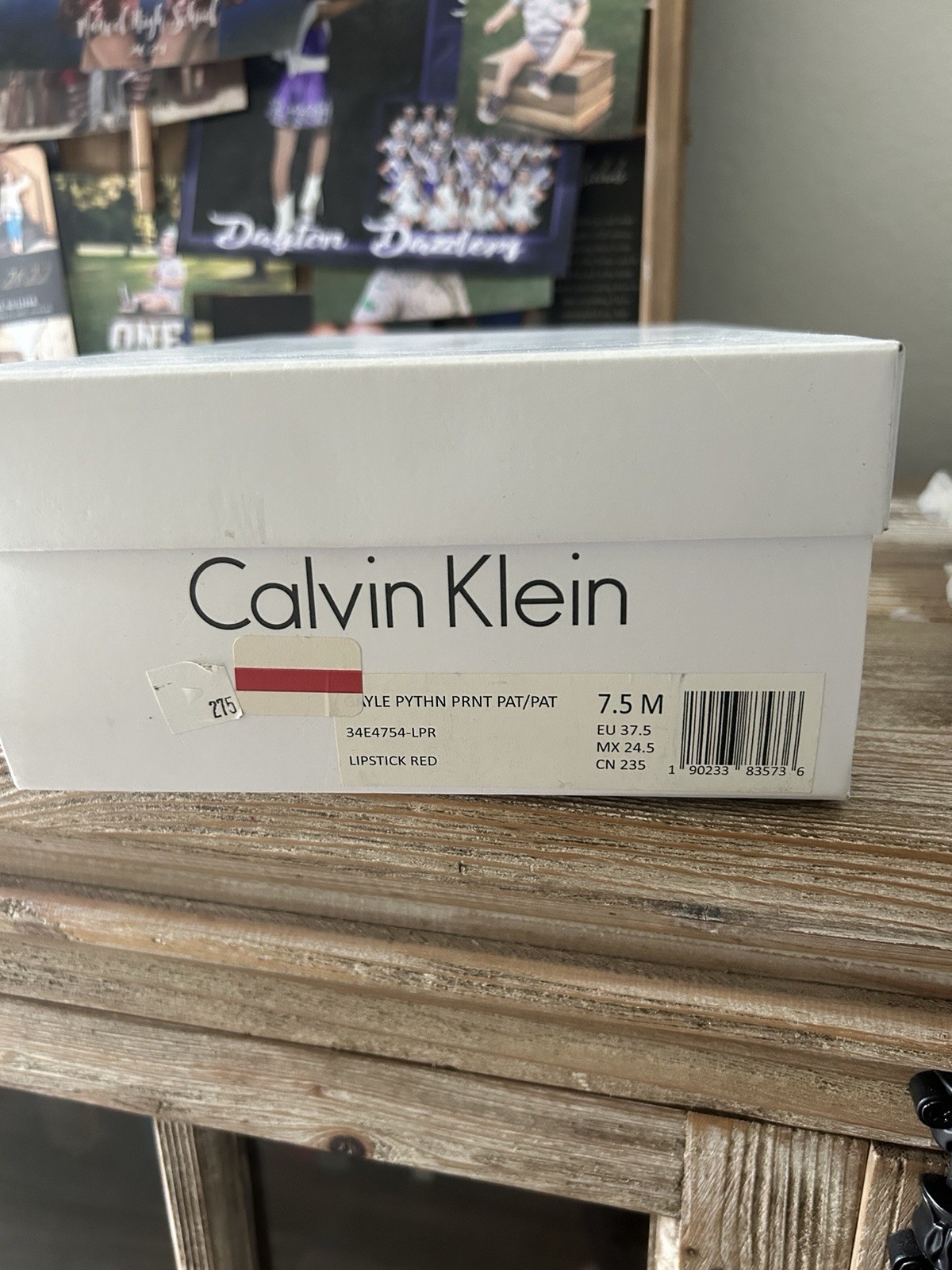 CALVIN KLEIN Python Print Lipstick Red Patent Poi… - image 1