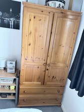 solid pine wardrobe with drawer
