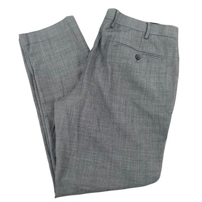 J.Crew Thompson Mens Gray 100% Wool pleated Dress Pants Trousers 38x32