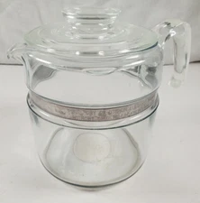 Vintage PYREX Flameware 6 Cup Glass Coffee Pot Percolator 7756-B Body & Lid Only