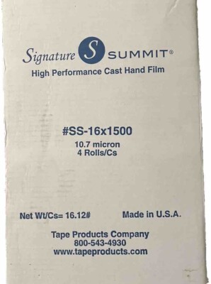 S High Performance Cast Hand Film #SS-16x1500 10.7 micron 4 Rolls/Cs
