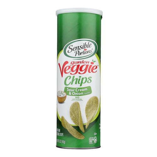 Sensible Portions Sour Cream & Onion Veggie Chips In A Canister-Case Of 12-5 Oz
