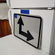 Street Traffic Road Sign 90 Degree Intersection Arrows 21"X 15"  12-262