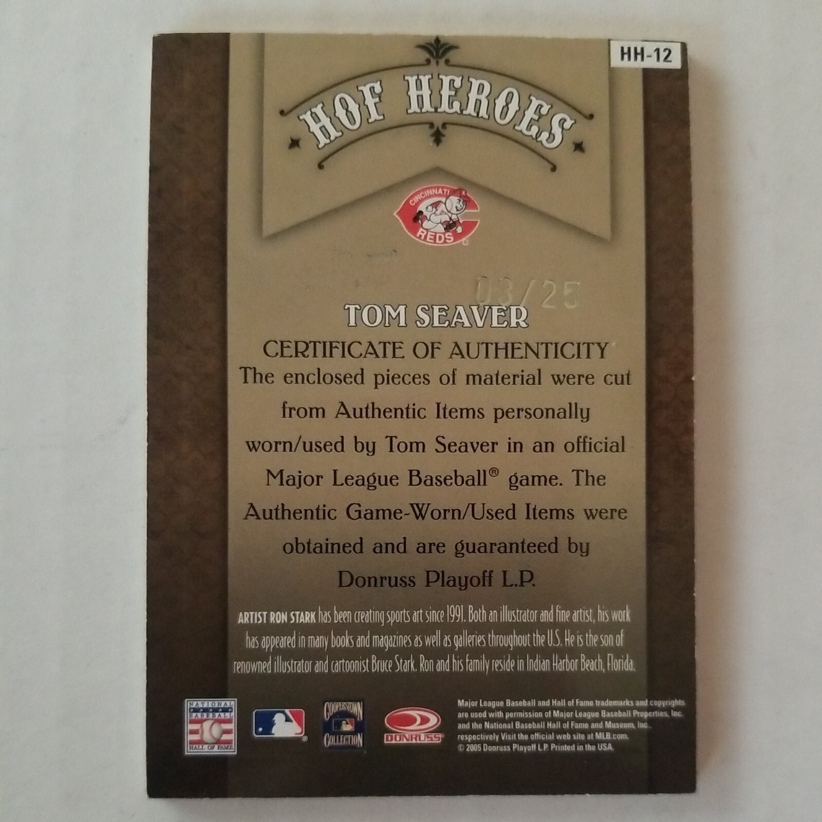 2005 Donruss Diamond Kings HOF Heroes Blue Framed Materials HH12