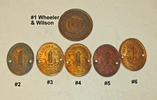 Vtg Sewing Machine Badges, Name Plates, Embles, Choice, Singer, Wheeler & Wilson