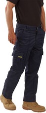 SITE KING Original Mens Cargo Combat Black Work Trousers Size 28 to 56