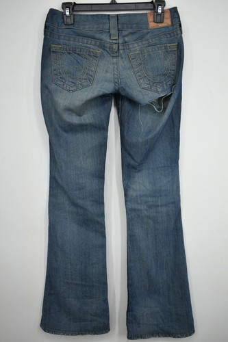 True Religion Womens Medium Denim Ripped Jeans Button Front Zip Fly Cotton Sz 25 - Picture 2 of 10