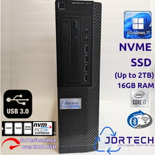 Windows 11 Pro Desktop Computer Dell Optiplex 7010 Core i7 NVME SSD 16GB WiFi BT
