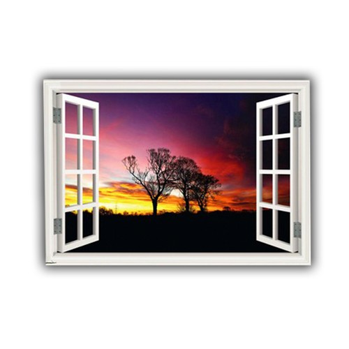 Calcomanías de pared MySticky 3D marco de ventana pintorescas puestas de sol | Pegatina de vinilo extraíble - Imagen 4 de 19