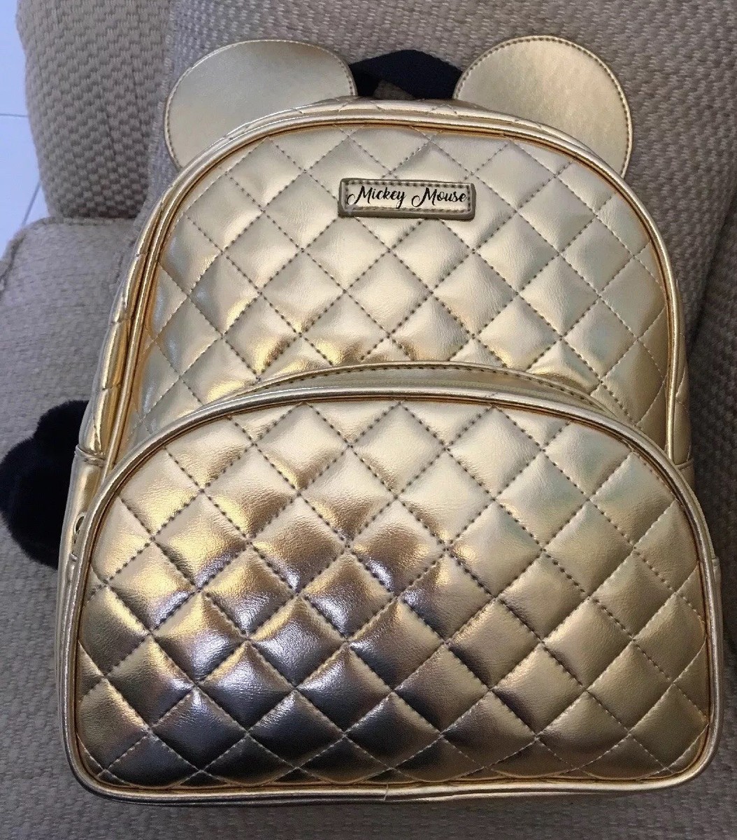 DISNEY Gold‎ Quilted Mickey Mouse Backpack Disney Mickey Mouse 3-D Gold Quilted Mini Backpack | eBay main image 3