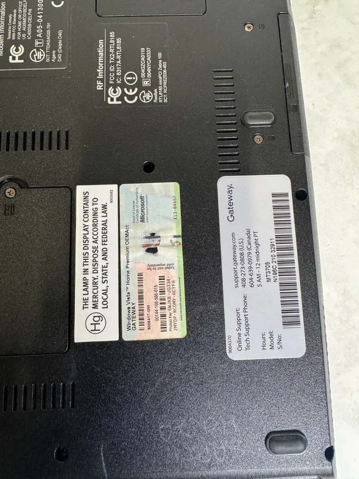 Notebook Gateway MT6821 15.4” • Intel Pentium • ATI Radeon • Vista - Immagine 4 di 4