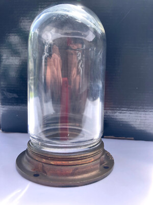 Benjamin explosion proof glass light shade brass copper ring threaded 7062 VTG
