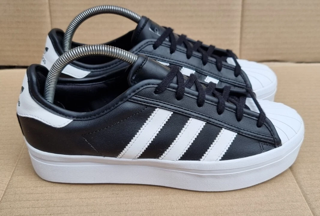 ADIDAS SUPERSTAR RIZE TRAINERS BLACK WHITE SIZE 6 UK EXCELLENT CONDITION