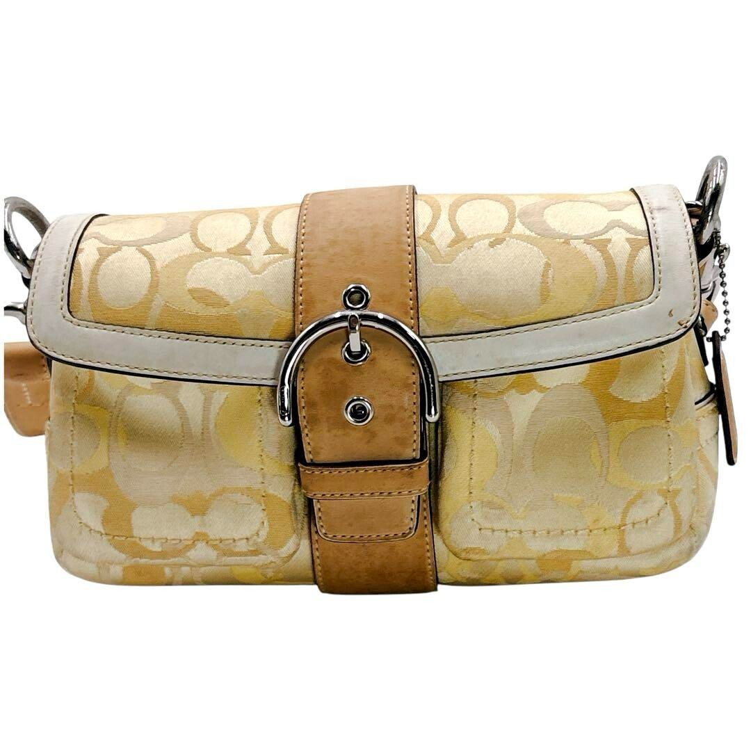 バッグ Coach Soho Half Moon One Shoulder COACH Soho Half Moon One Shoulder Bag White Yellow Used | eBay