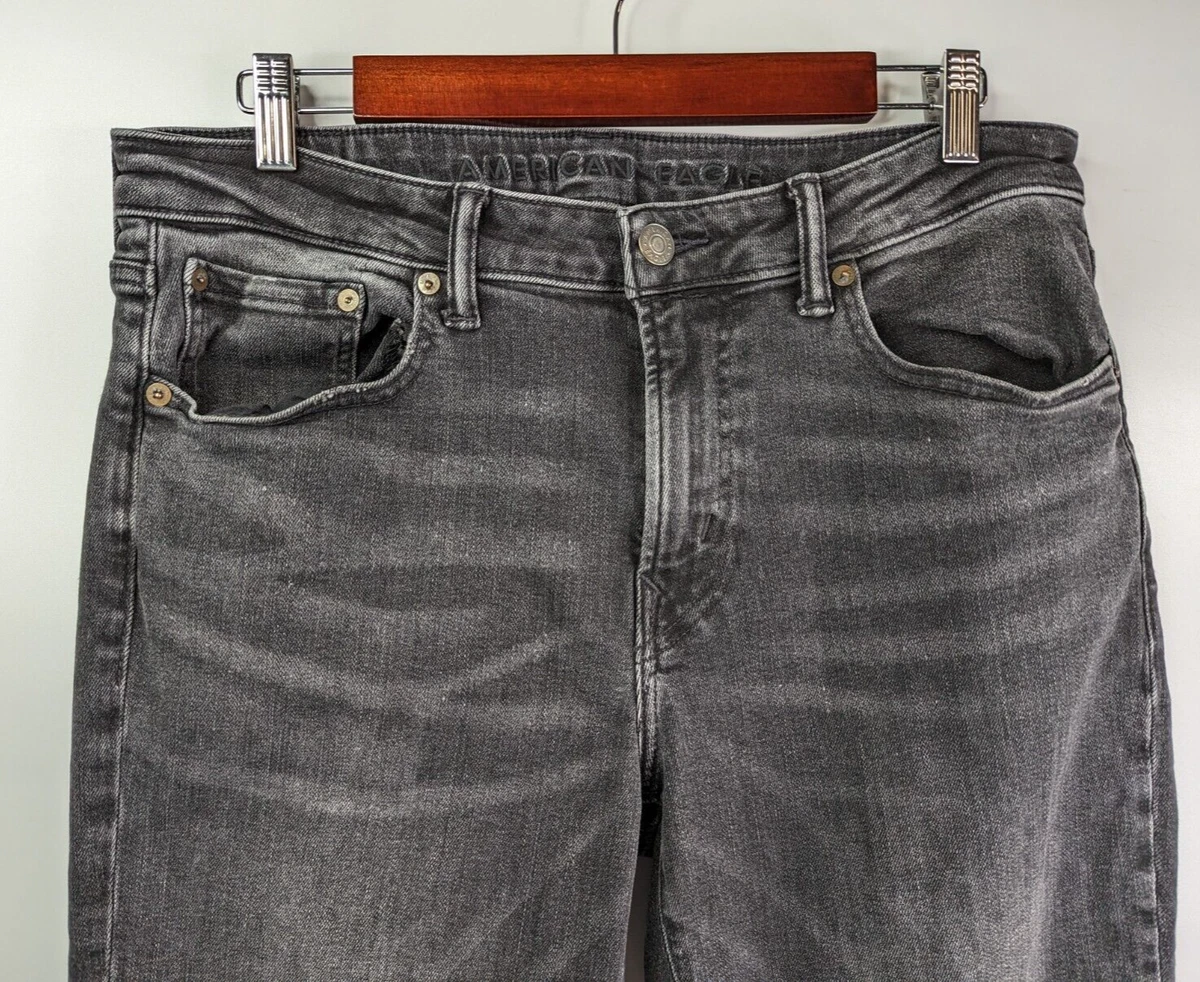 American Eagle Original Straight Faded Black Jeans Next Level Flex Mens 34x34