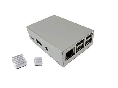 Aluminum Raspberry Pi 3 Model B B+ Case with Heatsinks - Silver RAS-PCS03-SL