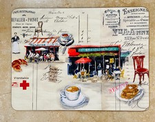 Place Mat Dinner Table Cork Breakfast Lunch Board 16" x 12" French Scene