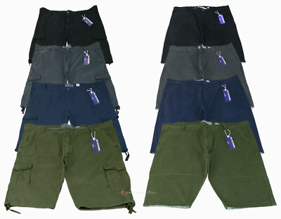 Bermuda cargo uomo Taglie forti pantaloni corti tasconi lacci 56 58 60 62  64 66 | eBay