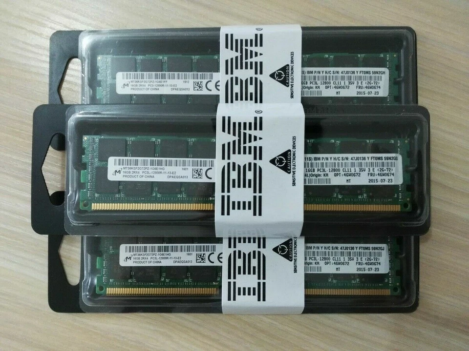 NEW IBM / Lenovo 46W0672 46W0674 47J0226 16GB 2RX4 PC3L-12800R DDR3-1600 Memory - Image 2 of 2