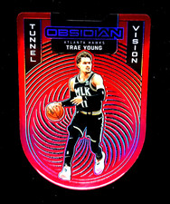 2020-21 Panini Obsidian Trae Young Red Flood Tunnel Vision SSP Centered #5 Mint
